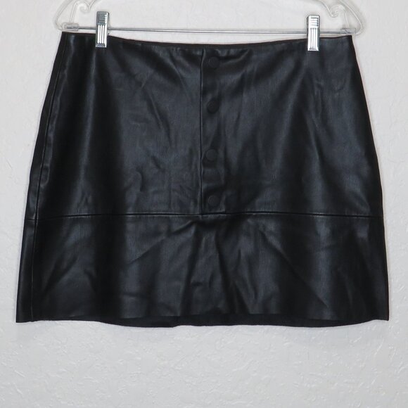 ZARA* Women's Trafaluc Collection‎ Four Button Down Black Mini Skirt~ Size Large - Picture 1 of 8